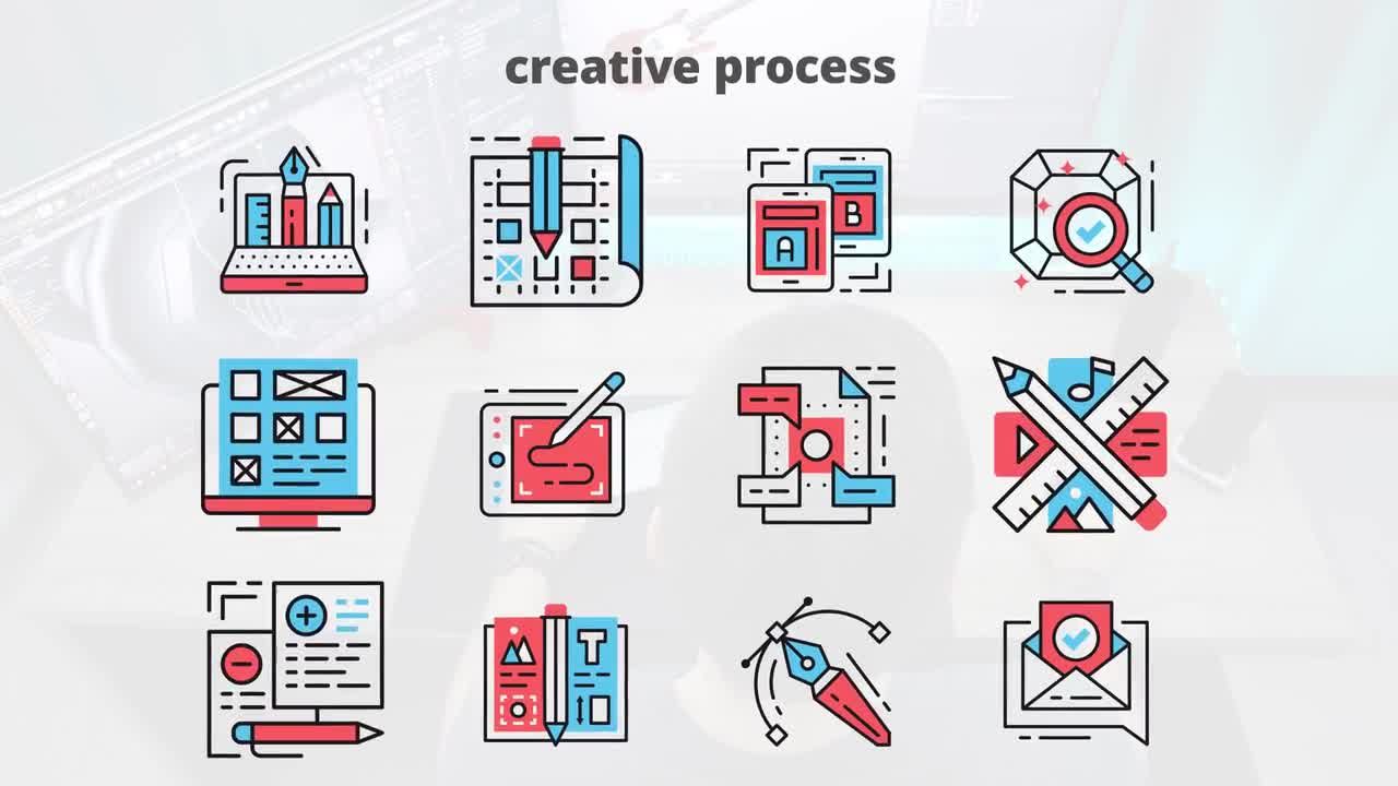 创作过程–平面动画图标AE模板