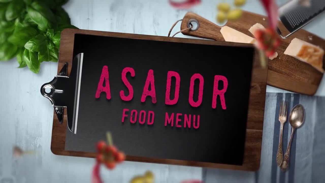 食物菜单展示动画AE模板