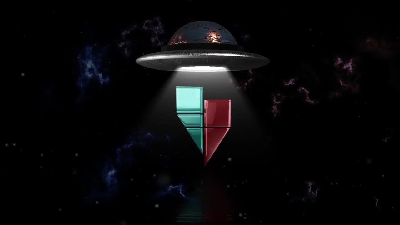 UFO标志特效飞船logo片头展示AE模板