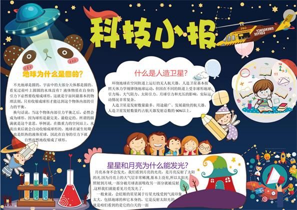 宇宙科技手抄报Word模板