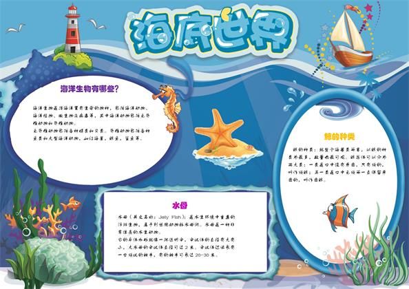 海底世界手抄报Word模板