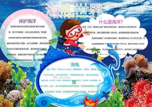 海洋生物有哪些手抄报Word模板