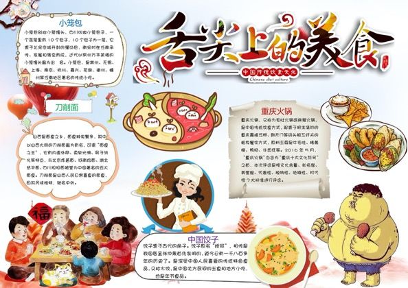 中国传统饮食文化word小报模板