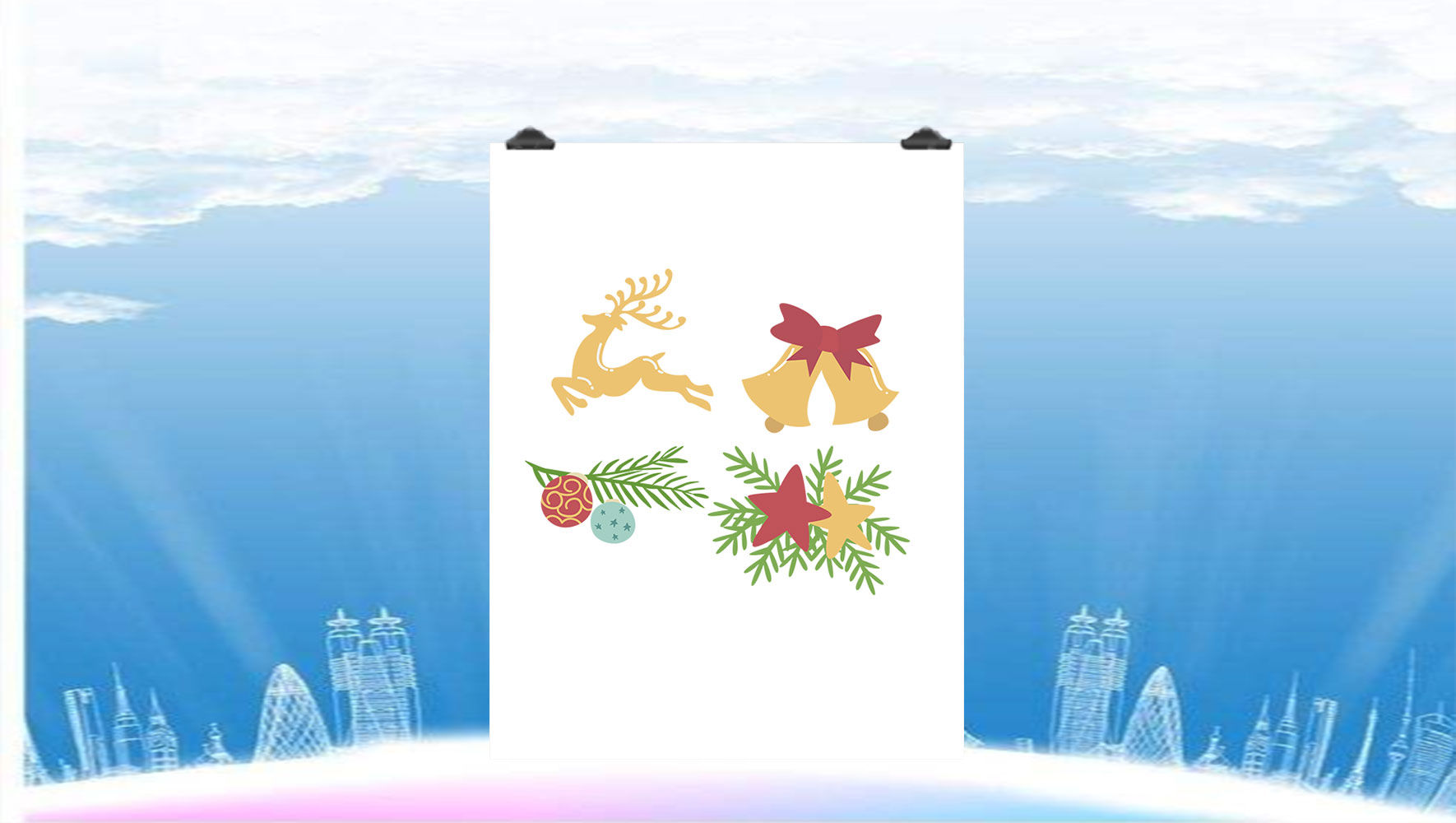 麋鹿铃铛圣诞装饰免抠图素材