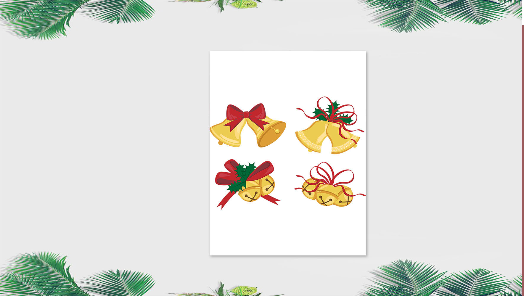 4种不同样式的圣诞铃铛PNG免抠图素材