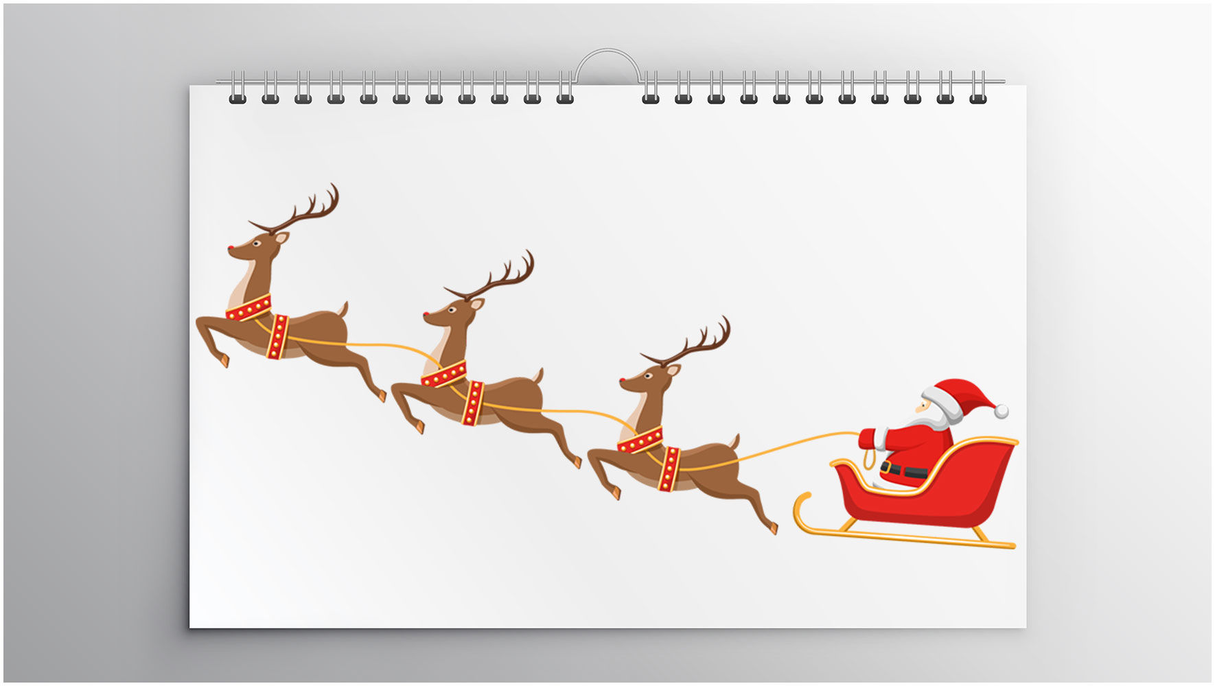 圣诞老人驾着驯鹿png圣诞素材