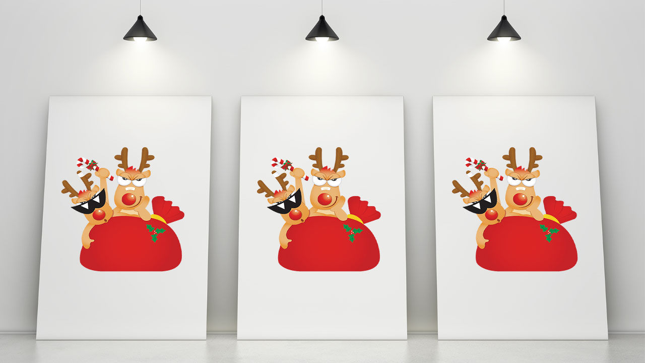 圣诞节麋鹿背景图片免抠素材