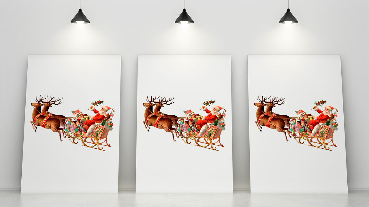 圣诞节麋鹿圣诞老人免抠素材图片