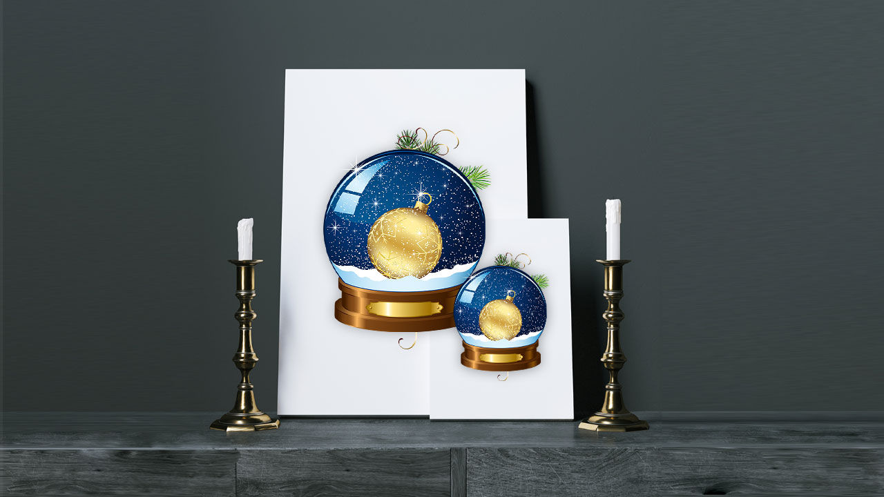 小清新圣诞水晶球免抠素材图片