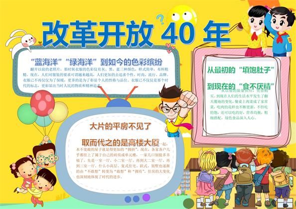 庆祝改革开放40周年word手抄报