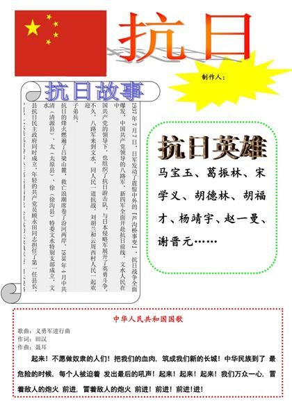 中国人民抗日手抄报Word模板