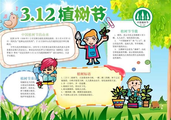 3.12植树节word手抄报