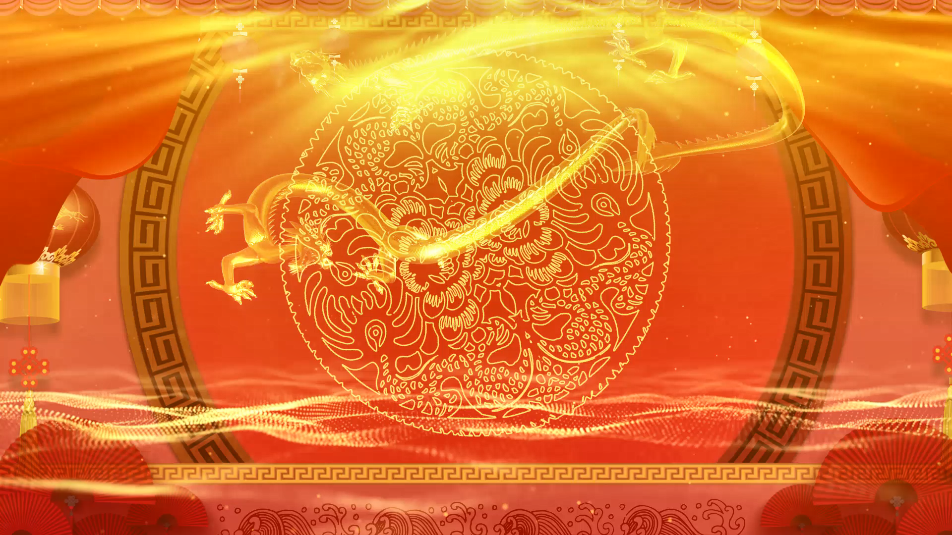 新年中国龙背景视频素材