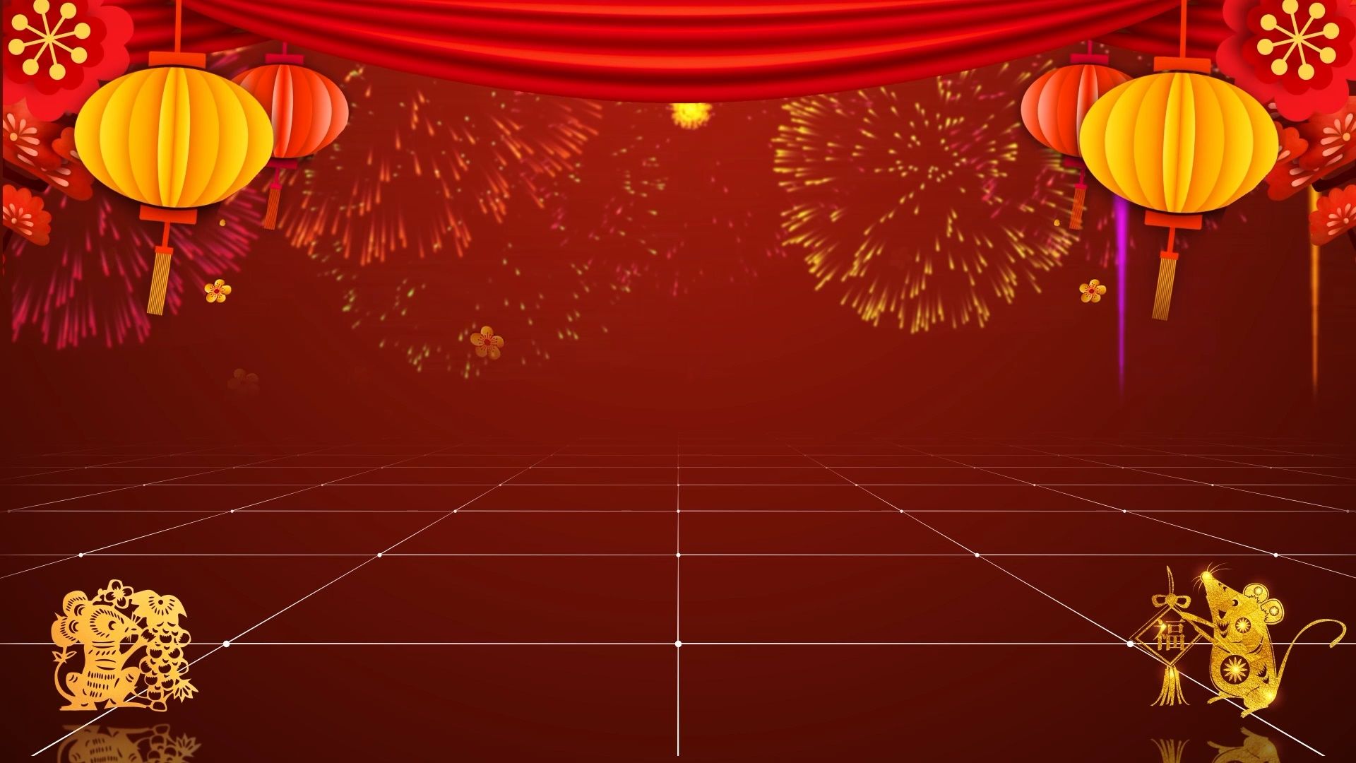 2020新年红色喜庆背景视频素材