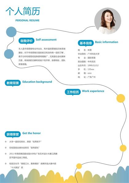 市场营销专业岗位求职简历word模板