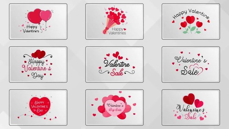 10个精美创意的情人节全屏标题动画AE模板