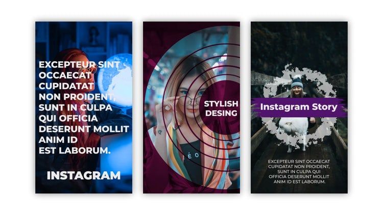 9个时尚且简单动画的Instagram故事ae模板