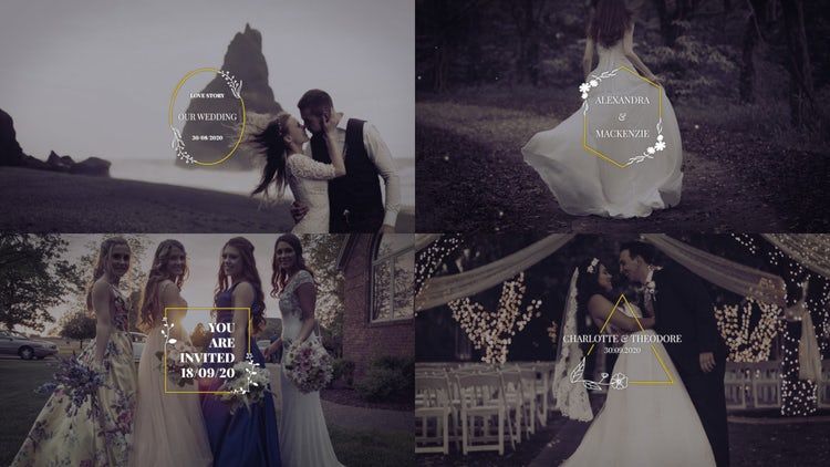 10个设计精美婚礼标题动态动画ae模板