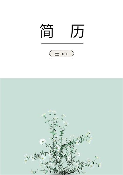 清新的蓝白花朵设计师求职简历word模板