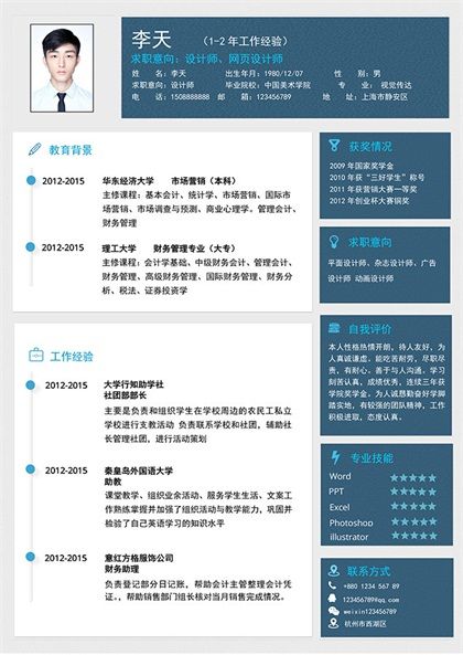 网页设计师优秀简历word模板