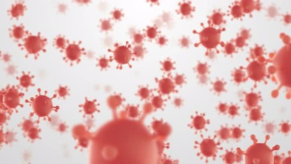 红色蜂巢冠状病毒4k视频素材