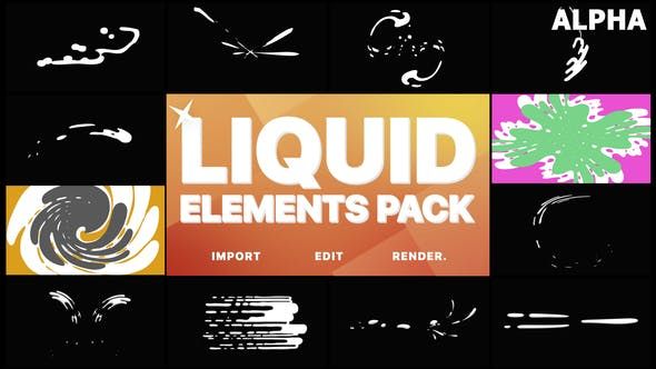 液体运动元素和过渡动态图形高清视频