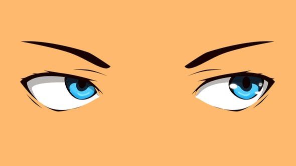 不同类型动漫眼睛动画视频素材