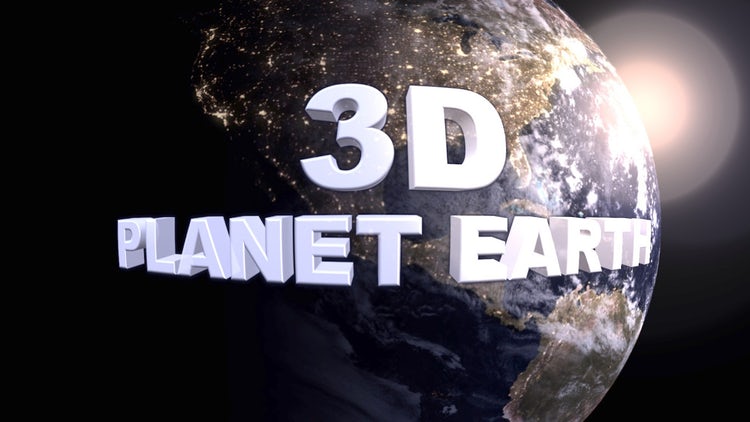 美丽的星球地球背景3D标题fcpx模板