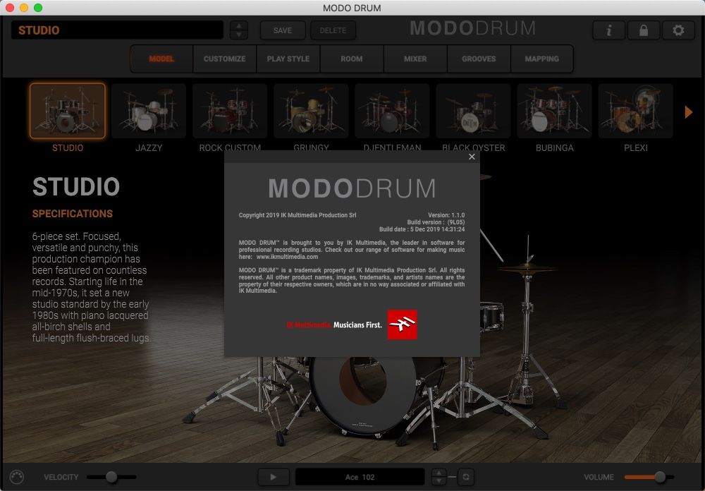 IK Multimedia MODO DRUM for Mac(物理建模鼓虚拟乐器)