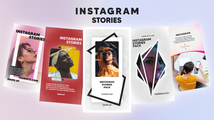 5个时尚Instagram故事照片墙ae模板