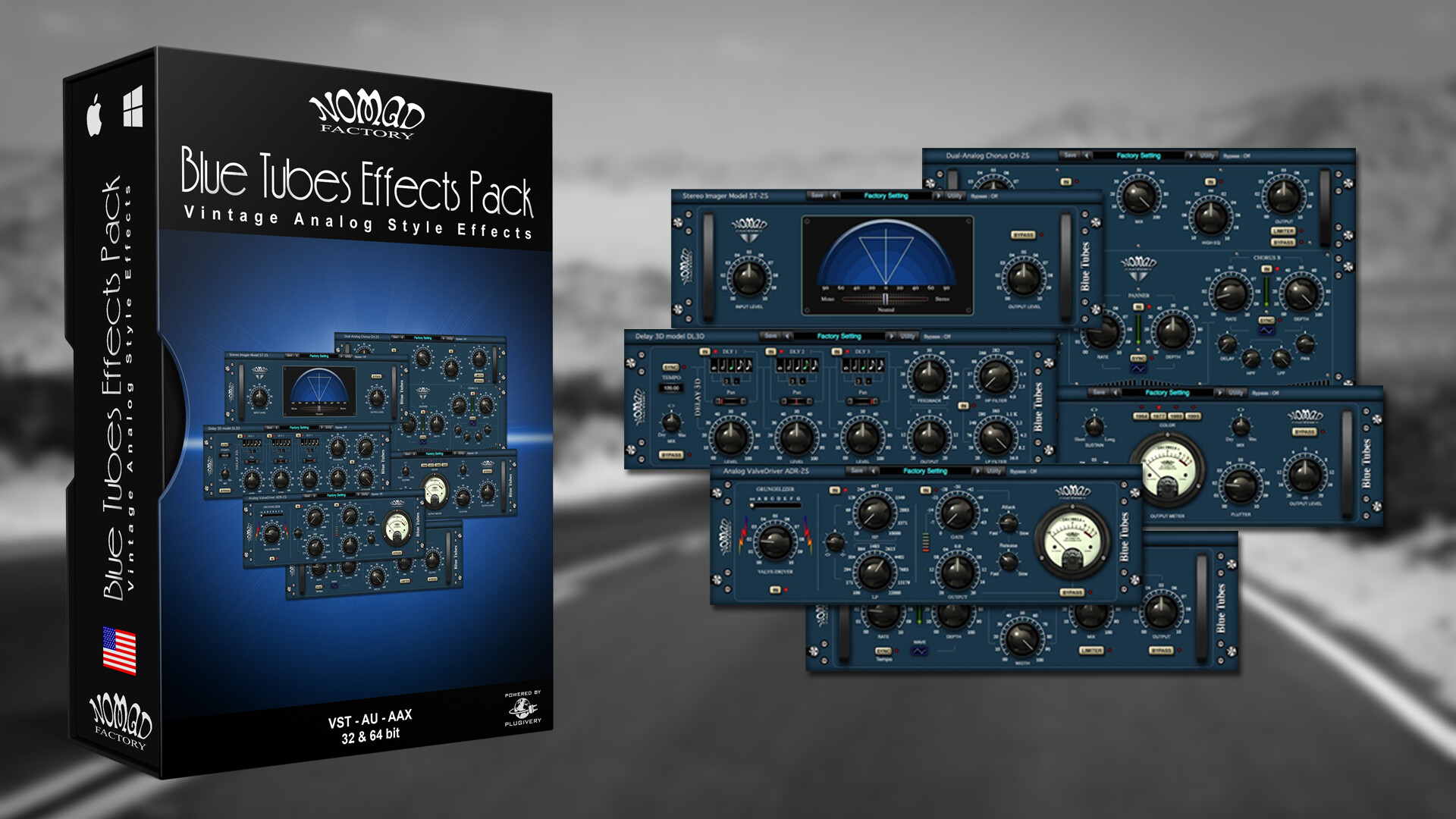 Nomad Factory Blue Tubes Effects for mac(音频复古模拟风格效果插件)