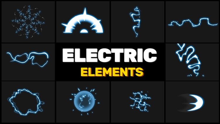 10个动感活力的能量动画元素AE模板