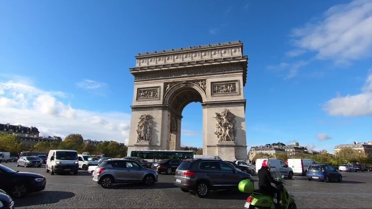 法国巴黎凯旋门附近景色视频素材
