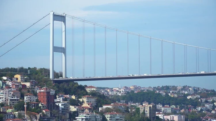 博斯普鲁斯海峡大桥固定镜头视频素材