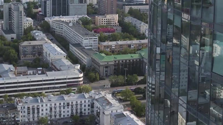 俄罗斯叶卡捷琳堡市中心鸟瞰图视频素材