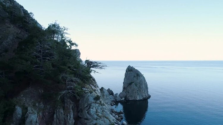 意大利岛屿岩石峭壁实拍素材