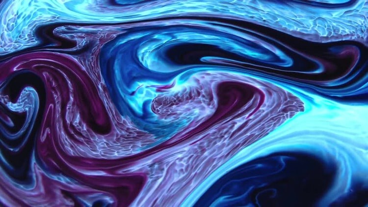 蓝色和紫色的油漆视频高清视频素材