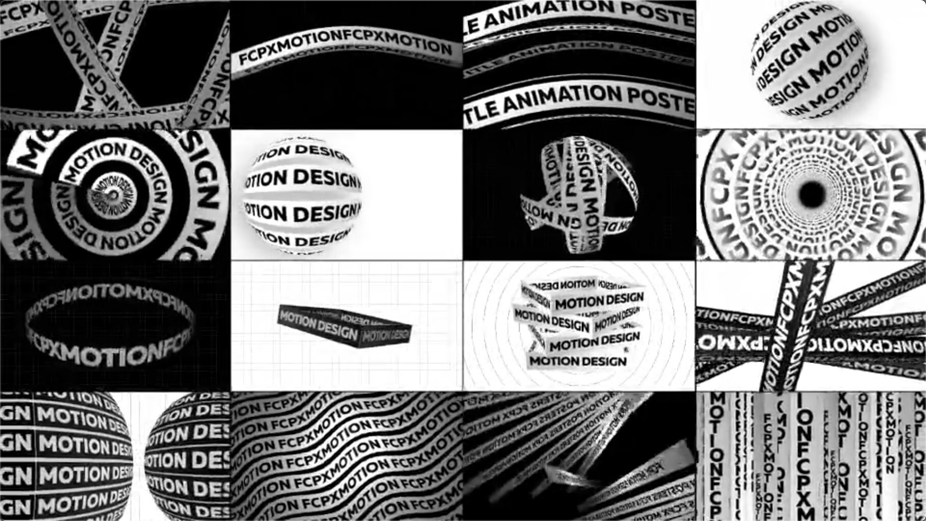 FCPX插件：64种创意海报设计文字标题横屏竖屏排版动画Typographic Kinetic Posters Titles