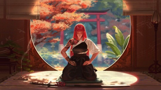 沉思的武道少女卡通高清壁纸