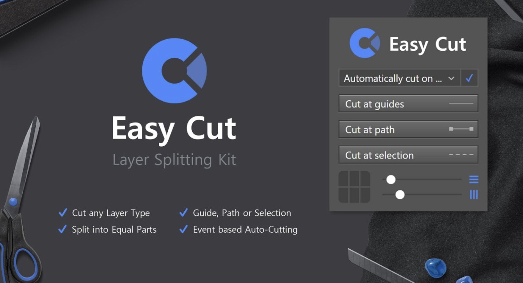 Easy Cut Layer Splitting Kit(图层切片切割PS插件)