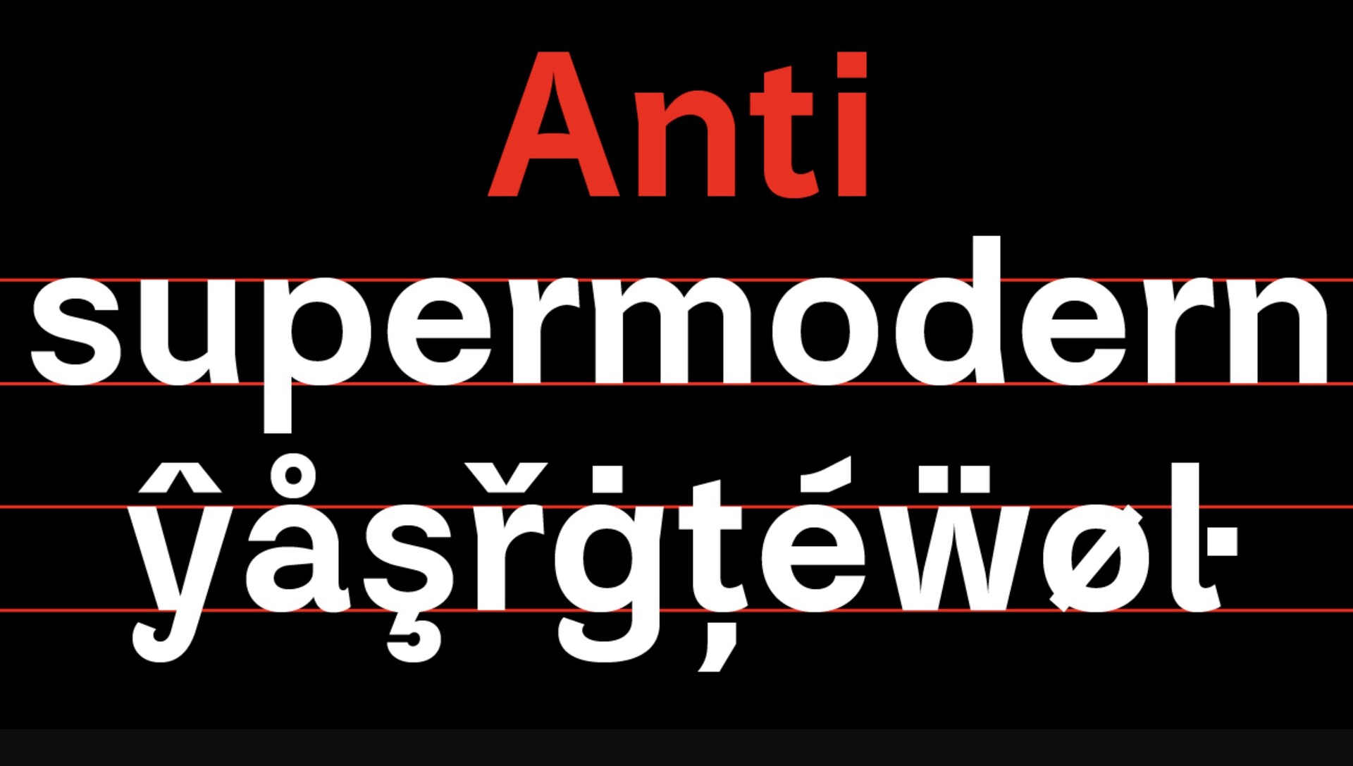 现代无衬线反字体Anti Font