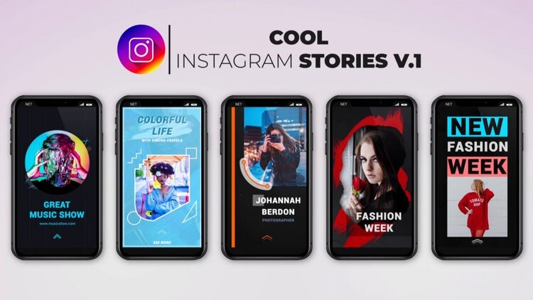 5个创意时尚的Instagram故事AE模板