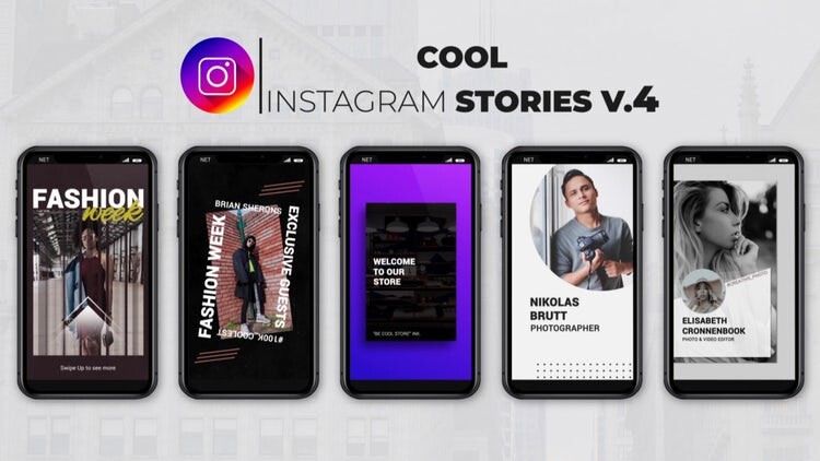 5个明亮酷炫的Instagram故事AE模板