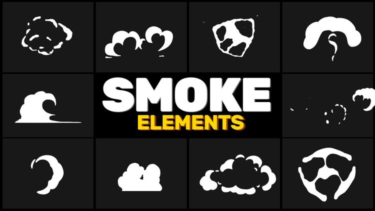 10个生动活力的手绘烟雾元素AE模板