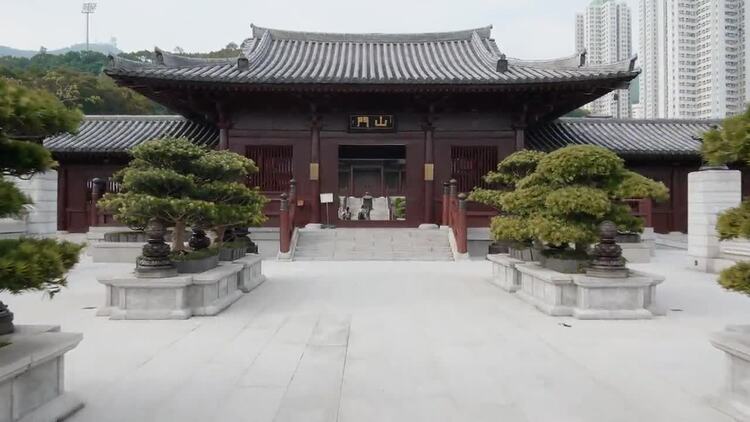 在中国寺庙外面实拍视频素材