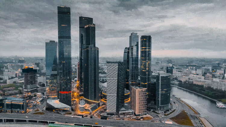 莫斯科建筑空中航拍视频素材