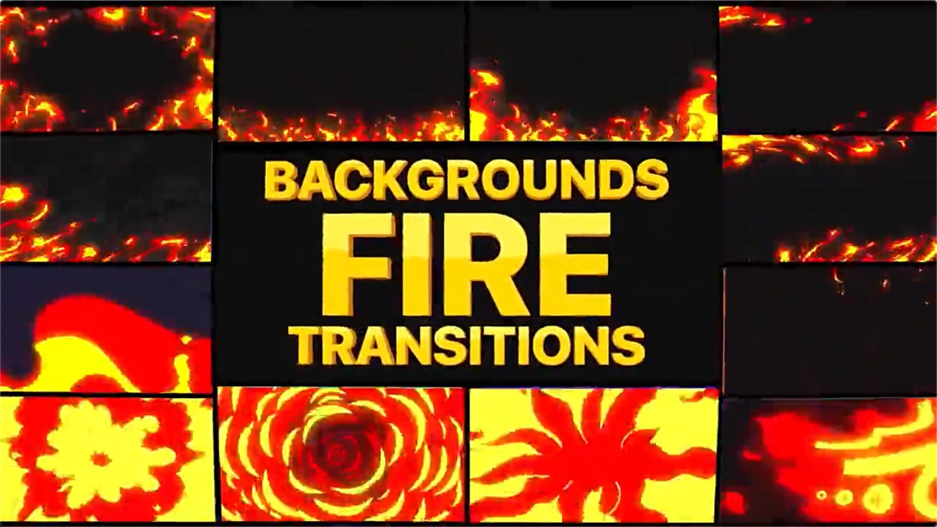 FCPX插件:12个动漫卡通火焰燃烧MG动画背景转场Fire Backgrounds And Transitions