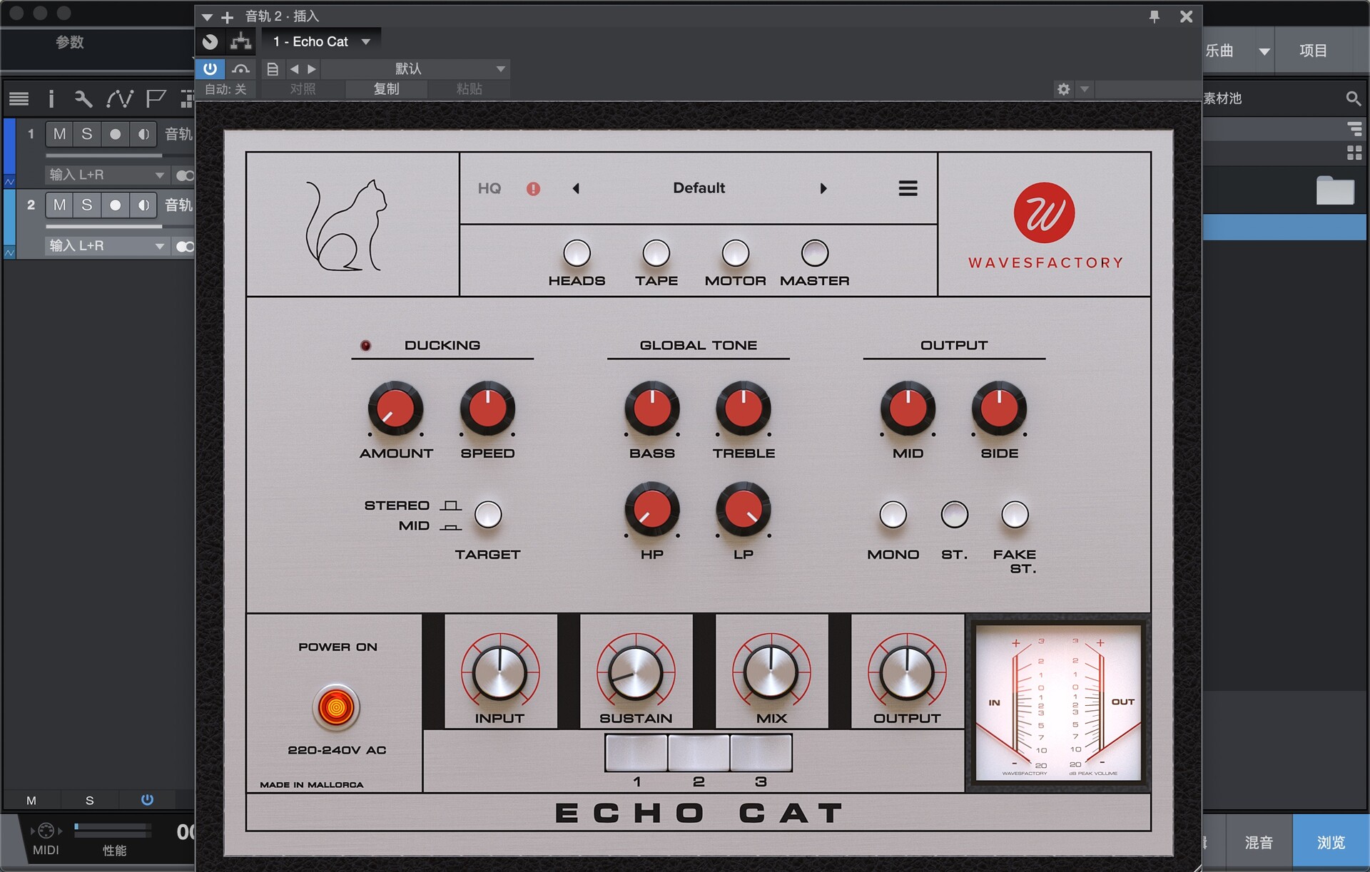 Wavesfactory Echo Cat  for Mac(磁带回声音频插件)