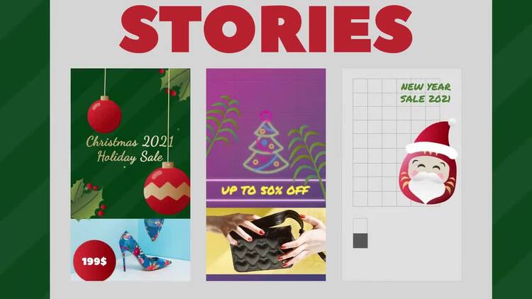 圣诞节和新年销售故事包AE模板