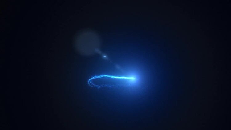 唯美蓝色光晕粒子发光拖尾线条动画视频2